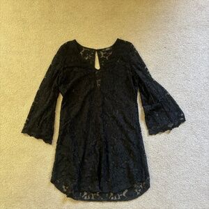 Black Lace Dress/Long Shirt Size Small